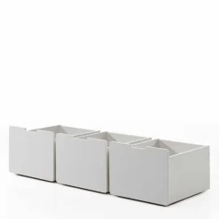 Weißes Hochbett niedrig mit Hängeregal - Azuro