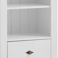 Weißes Kinder Standregal mit 2 Schubladen - Satumare