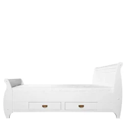 Weißes Landhausbett mit Schubladen - Presto