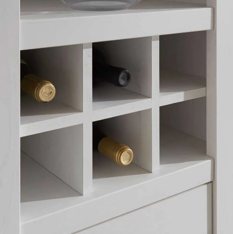 Weißes Landhausregal mit Flaschenfach - Chelles