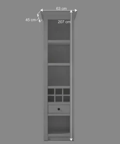 Weißes Landhausregal mit Flaschenfach - Chelles