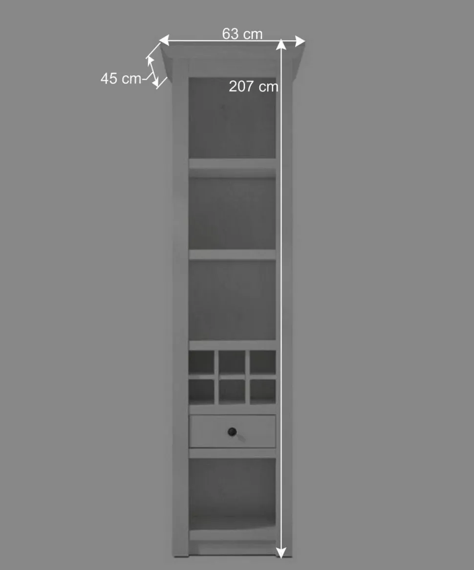 Weißes Landhausregal mit Flaschenfach - Chelles