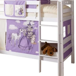Weißes Mädchen Etagenbett mit Rutsche - Stonecca