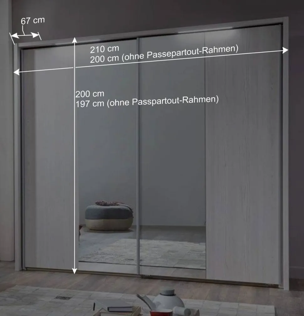 Weißes Schlafzimmerset Arneta mit Einzelbett 100x200cm (dreiteilig)