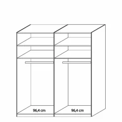 Weißes Schlafzimmerset Arneta mit Einzelbett 100x200cm (dreiteilig)