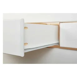 Weißes Schubkastenbett mit Ausziehbett - Becrux