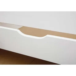 Weißes Schubkastenbett mit Ausziehbett - Becrux