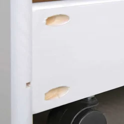 Weißes Schubkastenbett mit Ausziehbett - Becrux