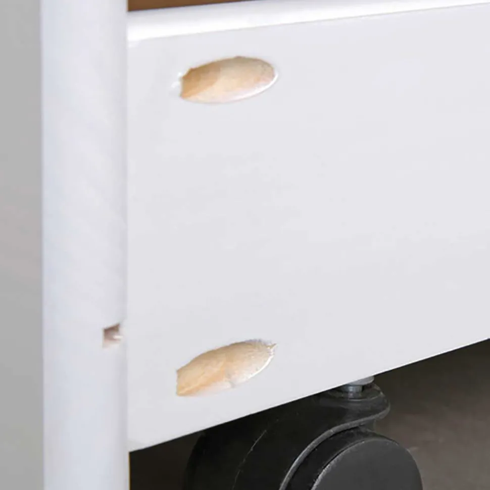 Weißes Schubkastenbett mit Ausziehbett - Becrux