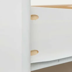 Weißes Schubkastenbett mit Ausziehbett - Becrux