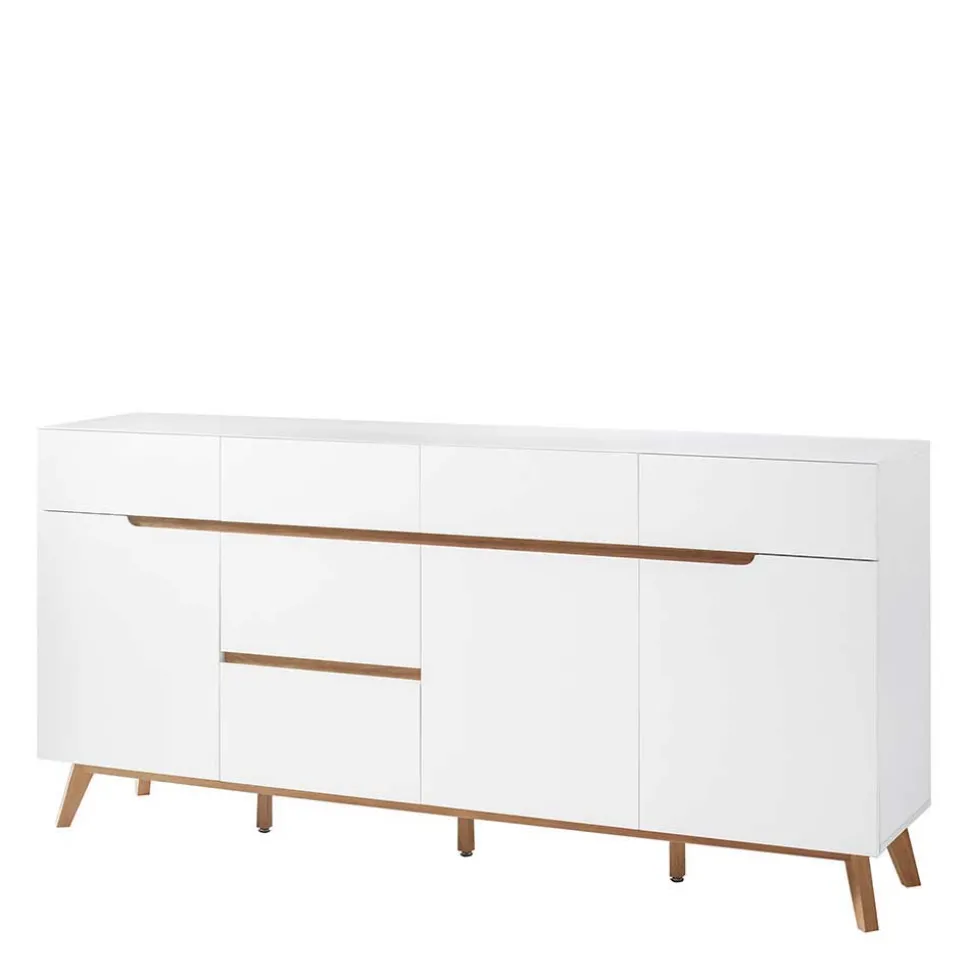 Weißes Sideboard Maiky mit Griffmulden