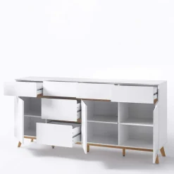 Weißes Sideboard Maiky mit Griffmulden