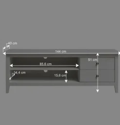 Weißes TV Board im Landhausstil - Astinion