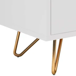 Weißes TV Lowboard mit Klappe & Schublade - Marmore