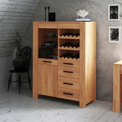 Weinschrank Mosniak aus Kernbuche Massivholz