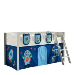 Weltall Spielbett Hochbett in Weiß - Solcian