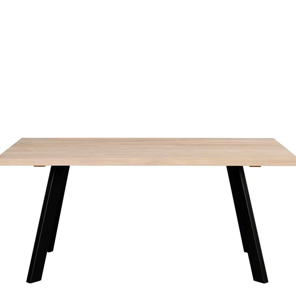 White Wash Eiche Tisch mit 4 Stühlen - Pulva (fünfteilig)