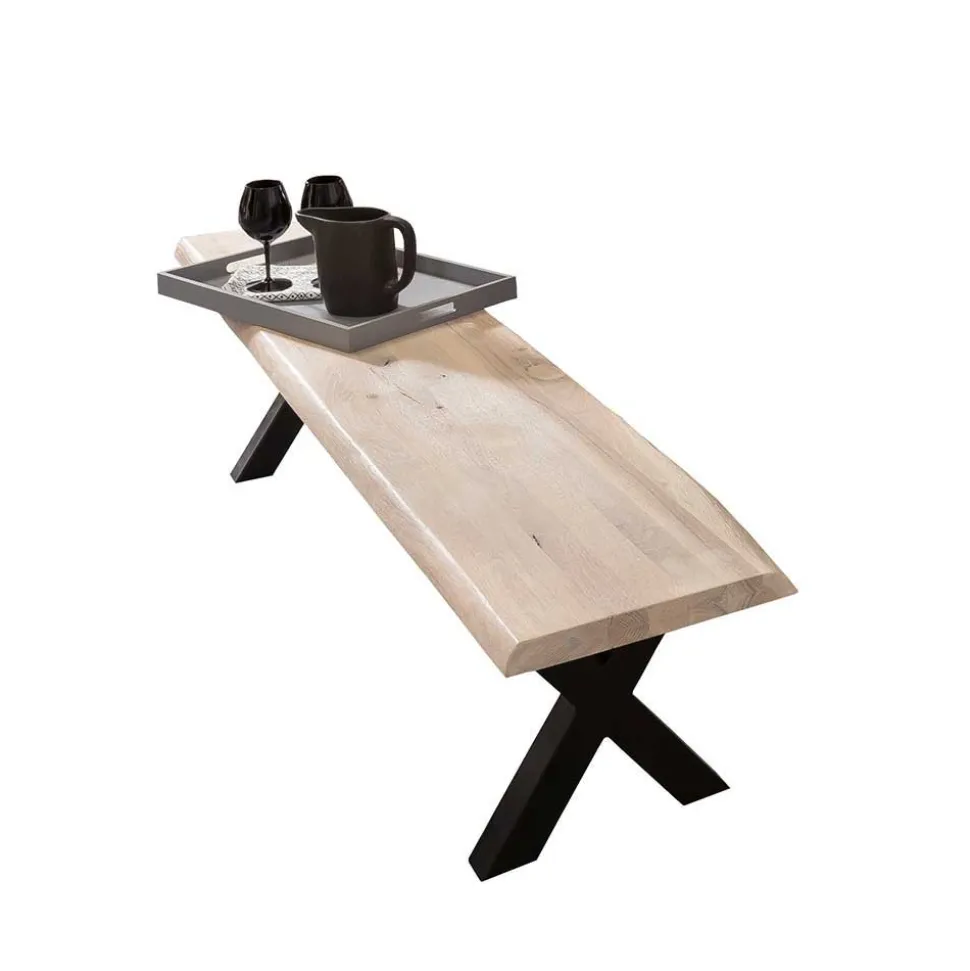 White Wash Esstisch Bank mit Baumkante - Tilveta