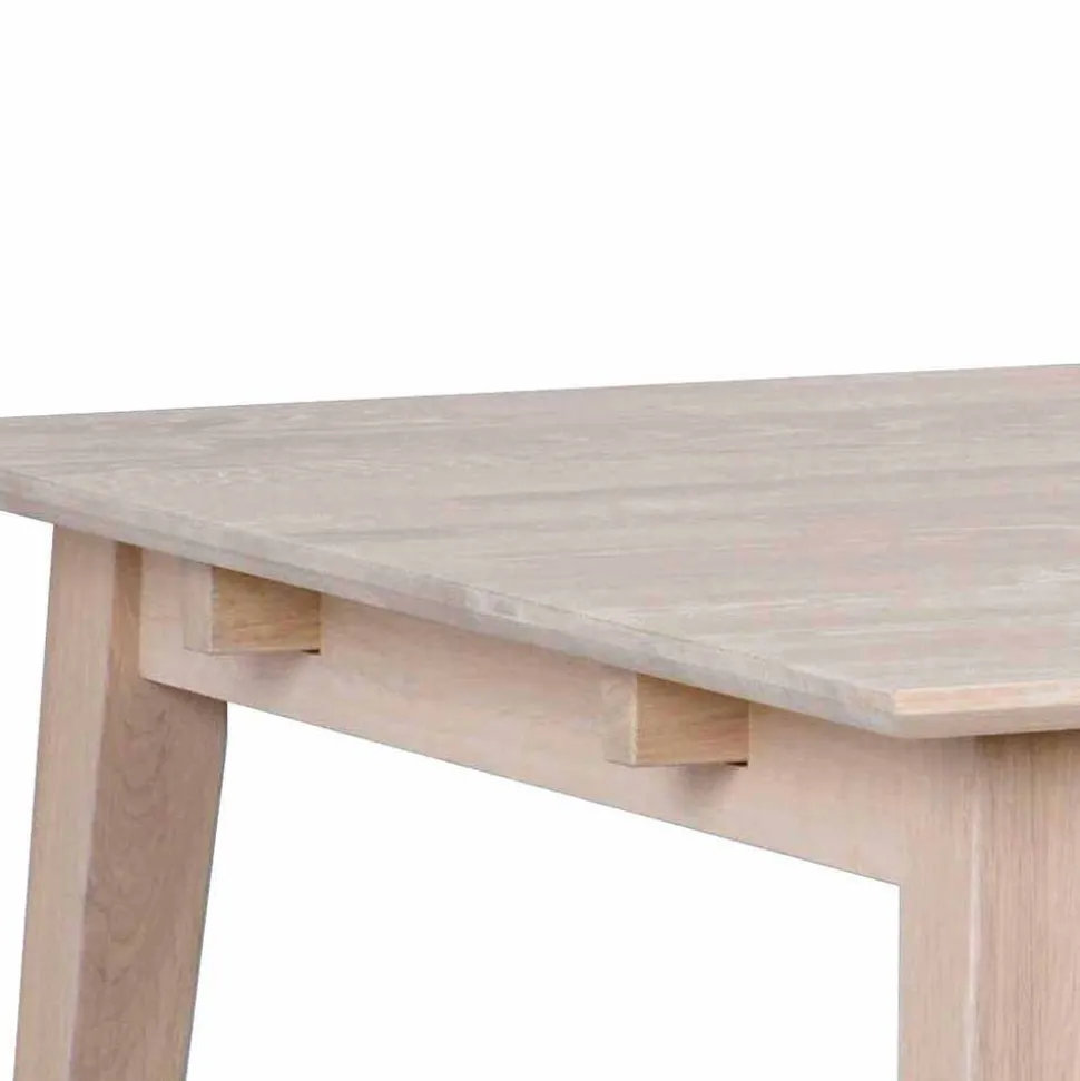 White Wash Esstischgruppe aus Eiche - Pessoa (fünfteilig)