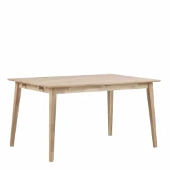 White Wash Holztisch & schwarze Stühle - Pessoa (fünfteilig)