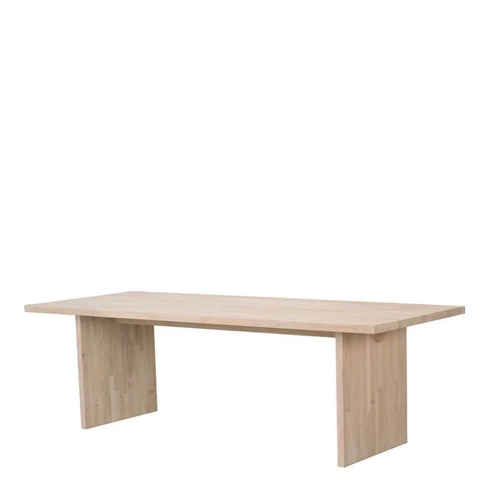 White Wash Tisch & Lederstühle - Senatau (siebenteilig)