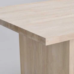 White Wash Tisch & Lederstühle - Senatau (siebenteilig)