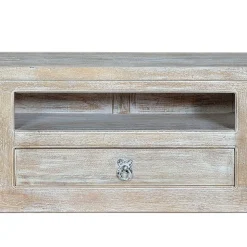 White Wash TV Lowboard - Shabby Chic - Catlony