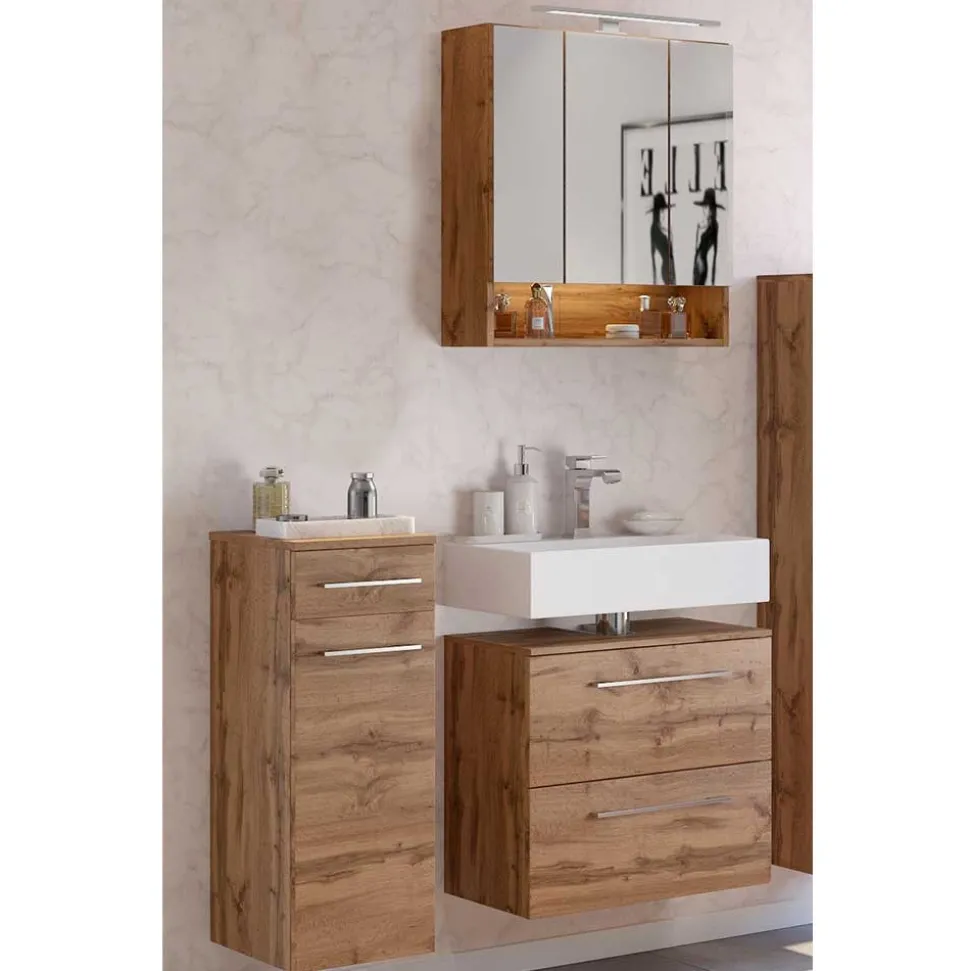 Wildeiche Bad-Ausstattung im Set - Lemnas (dreiteilig)