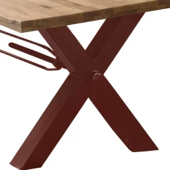 Wildeiche Baumkantentisch mit X Füßen - Vlacondra
