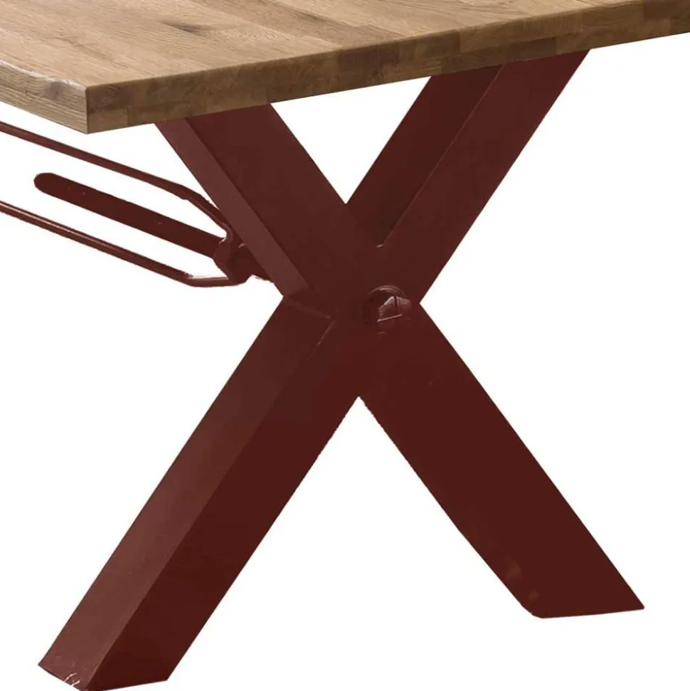 Wildeiche Baumkantentisch mit X Füßen - Vlacondra