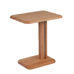 Wildeiche Beistelltisch auf Rollen Tambrana höhenverstellbar