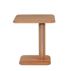 Wildeiche Beistelltisch auf Rollen Tambrana höhenverstellbar