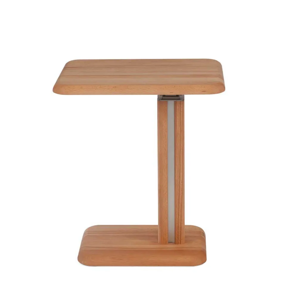 Wildeiche Beistelltisch auf Rollen Tambrana höhenverstellbar