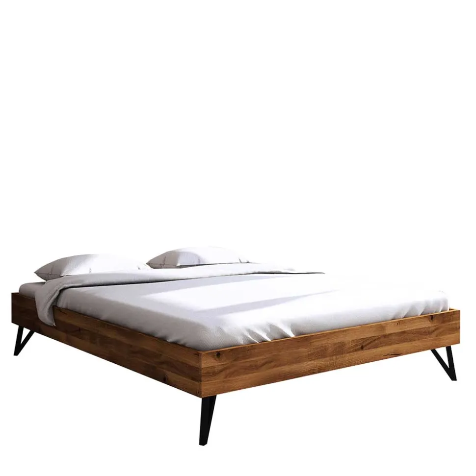 Wildeiche Bett ohne Kopfteil 210cm lang - Mandirov