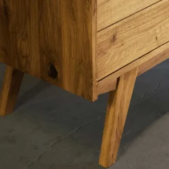 Wildeiche Bettgestell mit Überlänge 210 cm - Hardus (dreiteilig)