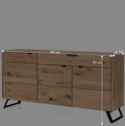 Wildeiche Design Sideboard in Bianco - Vardriva