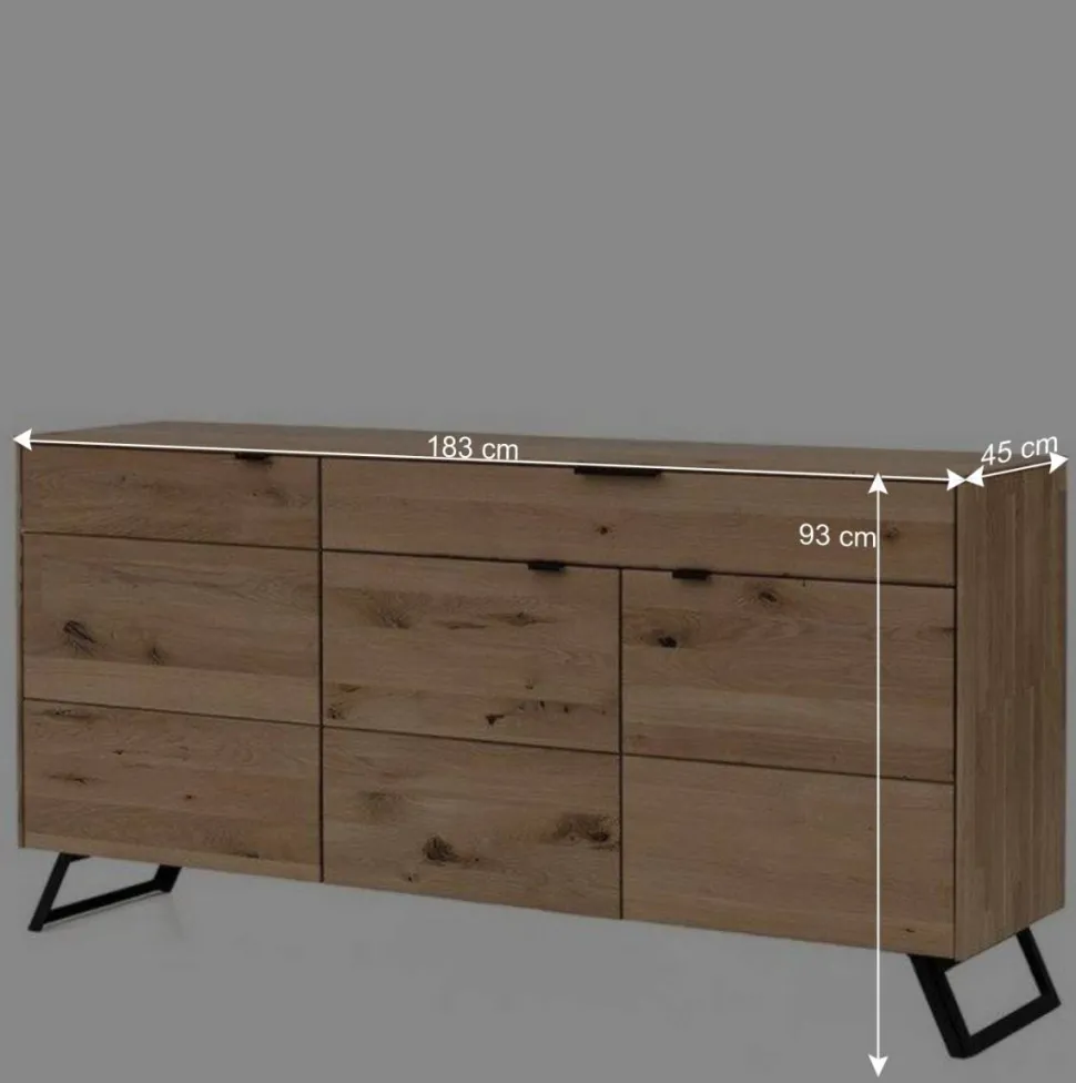 Wildeiche Design Sideboard in Bianco - Vardriva