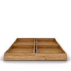 Wildeiche Designbett mit Nachtkonsolen - Dominus (dreiteilig)