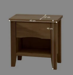 Wildeiche Doppelbett mit Holzkopfteil - Adeira