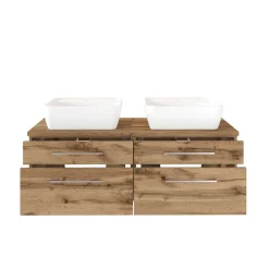 Wildeiche Doppelwaschtisch komplett - Userina II