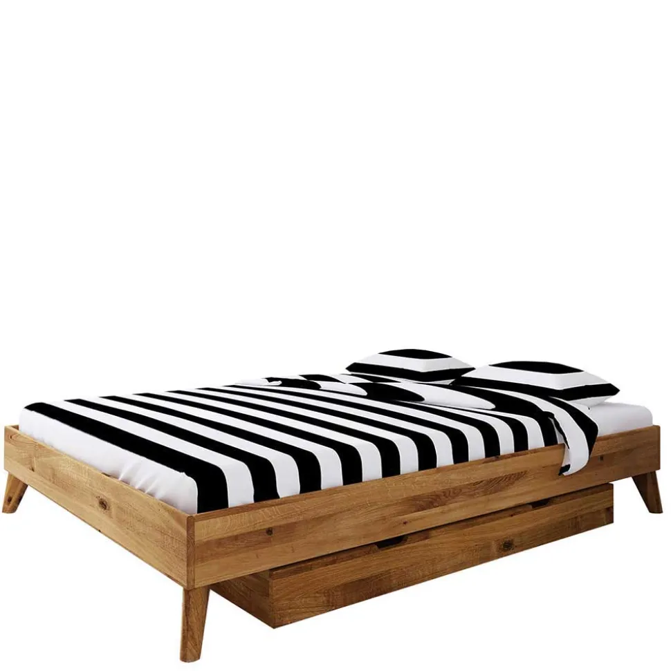 Wildeiche Einzelbett für Dachschrägen - Eavy V