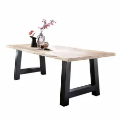 Wildeiche Esstisch in Weiß gekälkt - Tenna