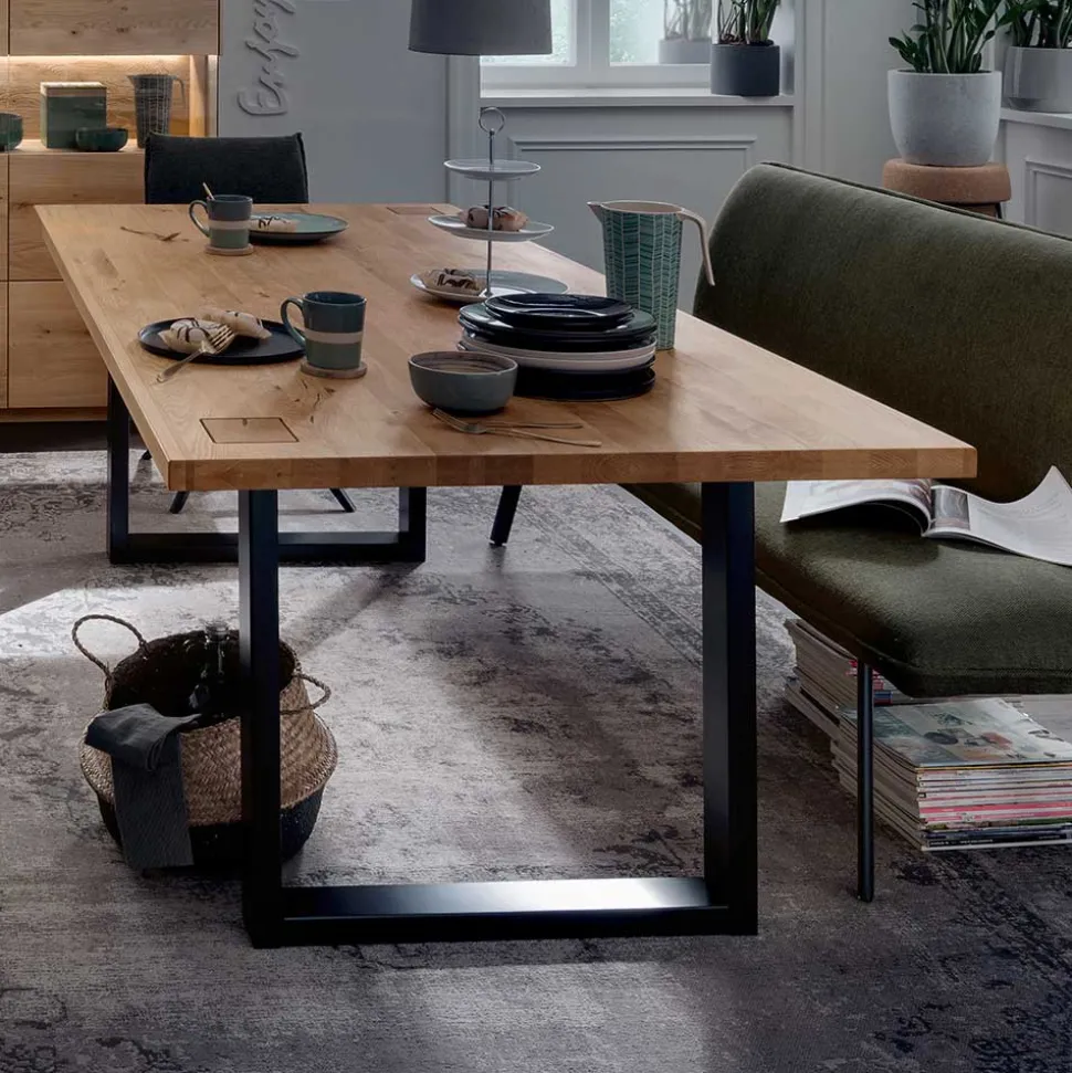 Wildeiche Esstisch mit U Bügelbeinen - Millena