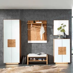Wildeiche Flur Möbel Kombi - Mandrey (fünfteilig)