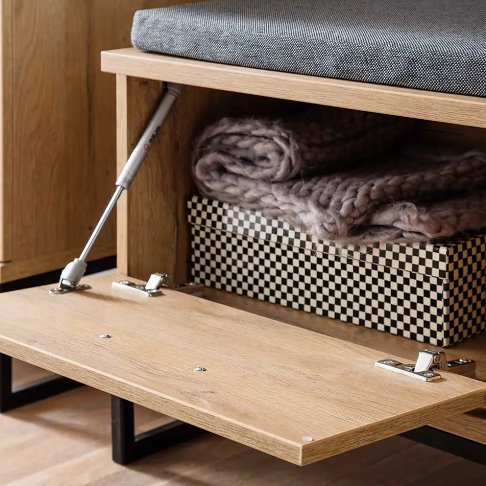 Wildeiche Flurbank mit zwei Klappen - Truvisas