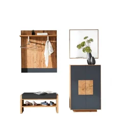 Wildeiche Flurmöbel Set - Mandrey (vierteilig)