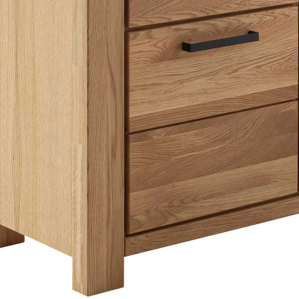 Wildeiche Highboard Vitrine teilmassiv - Sophia