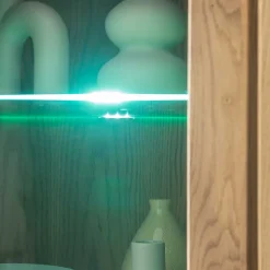 Wildeiche Highboard Vitrine teilmassiv - Sophia