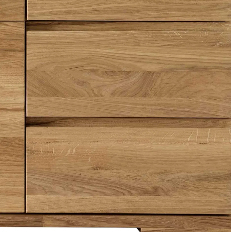 Wildeiche Hochkommode - 90 cm breit - Atluvia