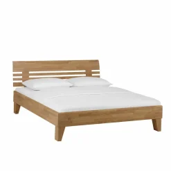 Wildeiche Holzbett Verinaros in Honigfarben geölt